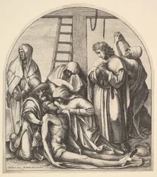 Sestup z kříže, po Holbein, 1640.