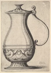 Džbán s arabeskami na podstavci, 1625-77.
