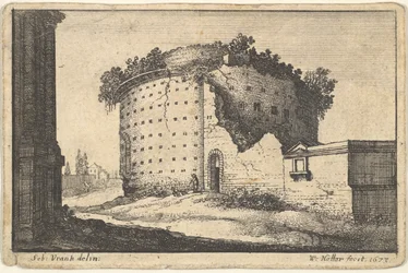 Ruiny kulaté budovy, 1673.