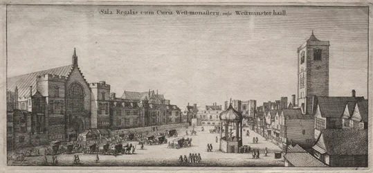 Pohledy na Londýn: New Palace Yard s Westminster Hall a Clock House