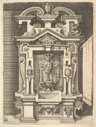 Design for a Lavabo, Plate 85 od Dietterlins Architectura, 1598.
