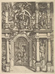 Ornamentový talíř z Architettura, 1598.