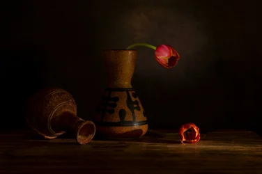 Zátiší s náladovými tulipány