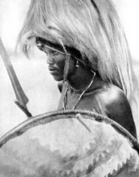 Masajský válečník, Afrika, 1936.