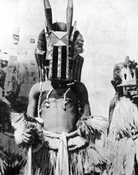 Visored mask of highland people, Africa, 1936.
