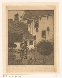 Zadní průčelí radnice v Oud-Beijerland Kanál ve Starém Bavorsku (původní název)