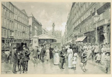 Graben, centrální náměstí v centru Vídně ...