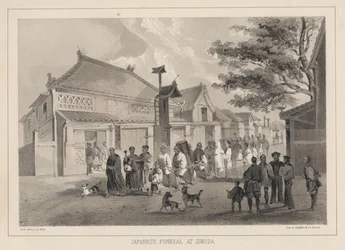 Japonský pohřeb v Simoda, 1855