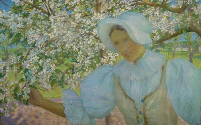 Žena z Británie, asi 1894-95 (pastel a tempera na plátně)