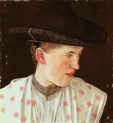 Hlava selské dívky, kolem roku 1880