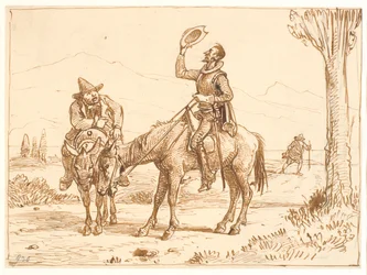 Don Quijote zvažuje svou helmu