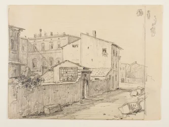 Vicolo delle Colonette di Barberini a Thorvaldsenovy malé ateliéry před Palazzo Barberini