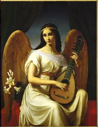 Mignon, hrdinka Goethova románu Wilhelm Meister (malba na plátně)