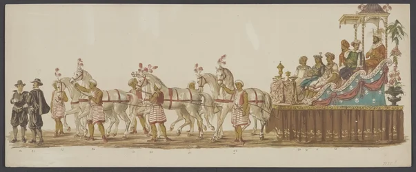 Delftská přehlídka 1862, šestá skupina Čtvrtý lustrum Královské akademie v Delftu - Ao. 1862 - Costumed Optogt (název série na předmětu)