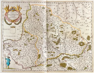 Beauvais, v "Theatrum Orbis Terrarum, sive Atlas Novus" Willema Blaeua, Amsterdam