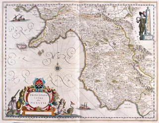 Kampánie, Itálie, v "Theatrum Orbis Terrarum, sive Atlas Novus" Willema Blaeua, Amsterdam