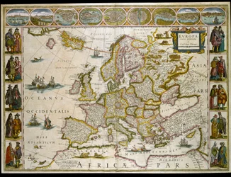 Mapa Evropy. (rytina