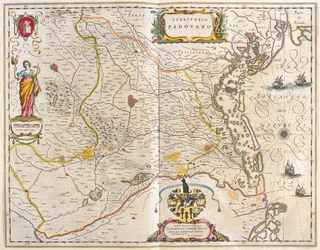 Padova, Itálie, v "Theatrum Orbis Terrarum, sive Atlas Novus" Willema Blaeua, Amsterdam