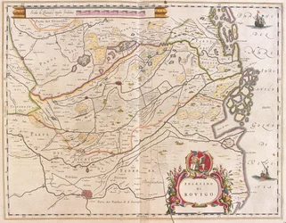 Rovigo, Itálie, v "Theatrum Orbis Terrarum, sive Atlas Novus" Willema Blaeua, Amsterdam