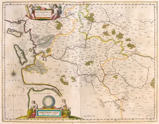Saintonge a Angoumois, Charente-Maritime, v "Theatrum Orbis Terrarum, sive Atlas Novus" Willema Blaeu, Amsterdam