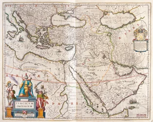 Turecká říše, v "Theatrum Orbis Terrarum, sive Atlas Novus" Willema Blaeua, Amsterdam