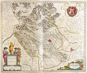 Vicenza, Itálie, v "Theatrum Orbis Terrarum, sive Atlas Novus" Willema Blaeua, Amsterdam