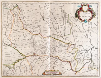město Cremona, Itálie, v "Theatrum Orbis Terrarum, sive Atlas Novus" Willema Blaeua, Amsterdam
