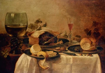 Zátiší s ovocným koláčem, 1635