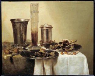 Zátiší se stříbrným pohárem Obraz Willem Claeszoon Heda (1594-1670) 1637 Rozm. 0,44 x 0,55 m - Zátiší se stříbrným pohárem. Obraz Willem Claeszoon Heda (1594-1670)