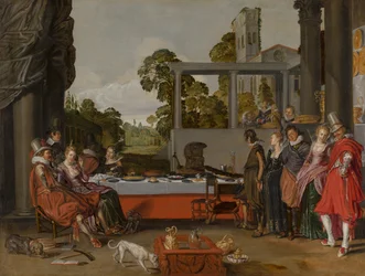 Veselá společnost na terase, 1616-17