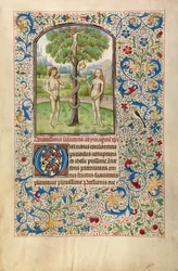 Adam a Eva pojídají zakázané ovoce