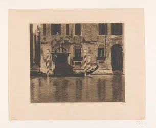 Zakotvená gondola s nástavbou v kanálu v Benátkách - Gondola s nástavbou v Canal Grande v Benátkách (původní název)