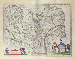 Mapa Sibiře a Číny z Le Theater du Monde nebo Nouvel Atlas, 1645