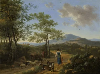 Italská krajina s pastevci
