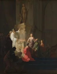 Modloslužba krále Šalamouna, asi 1636-1640 (olej na desce)