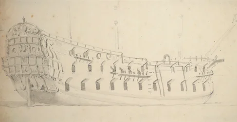 Portrét anglické čtvrté třídy, kolem roku 1685 (grafit, šedá barva)
