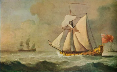 Clevelandská jachta na moři ve svěžím vánku, 1678