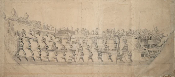 Portrét anglické lodi "Charles", asi 1676 (grafit, šedá barva)