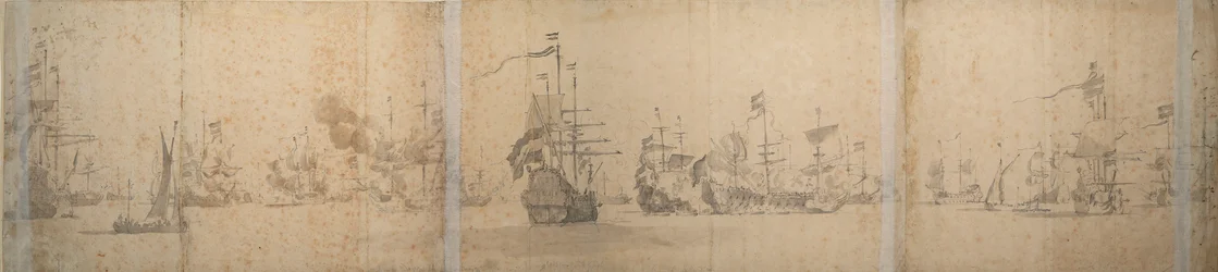 Nizozemská flotila u pobřeží Holandska listopad 1664