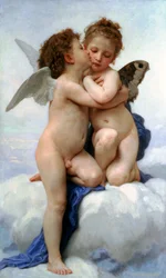 Cupid a Psyche jako děti, První polibek, 1890.