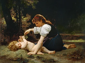 Mladá žena a dítě, 1881