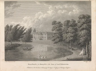 Broadlands v Hampshire, sídlo lorda Palmerstona (vyd. W. Angus), deska 1; strana 42 (první díl)