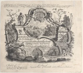 Návrh na rytinu předplatným z originálního obrazu namalovaného Zuccarelle, 1756.