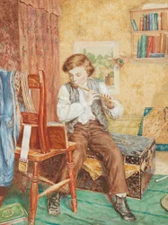 Mladý hudebník (akvarel)