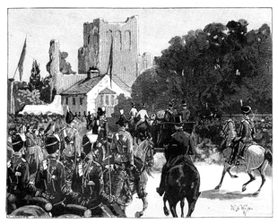 Příjezd královny Viktorie do Kelso, Skotsko, 1887.