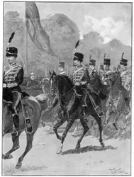 Recenze 1. Yeomanry Brigade královnou ve Windsorském parku, 1894.