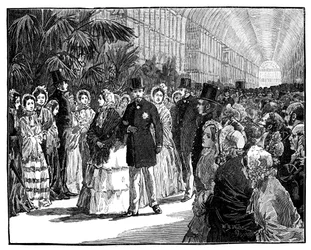 Královská a císařská návštěva Crystal Palace, 50. léta 19. století, c1888.