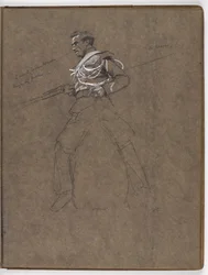 Studie k olejomalbě od Williama Barnse Wollena, ?Vlajka: Albuhera, 16. května 1811?