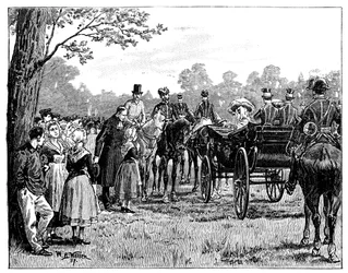 Královna na slavnosti v lese St Germain, Francie, polovina konce 19. století, 1887
