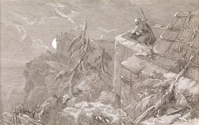 Storming the Castle (pero a inkoust s tělovou barvou)